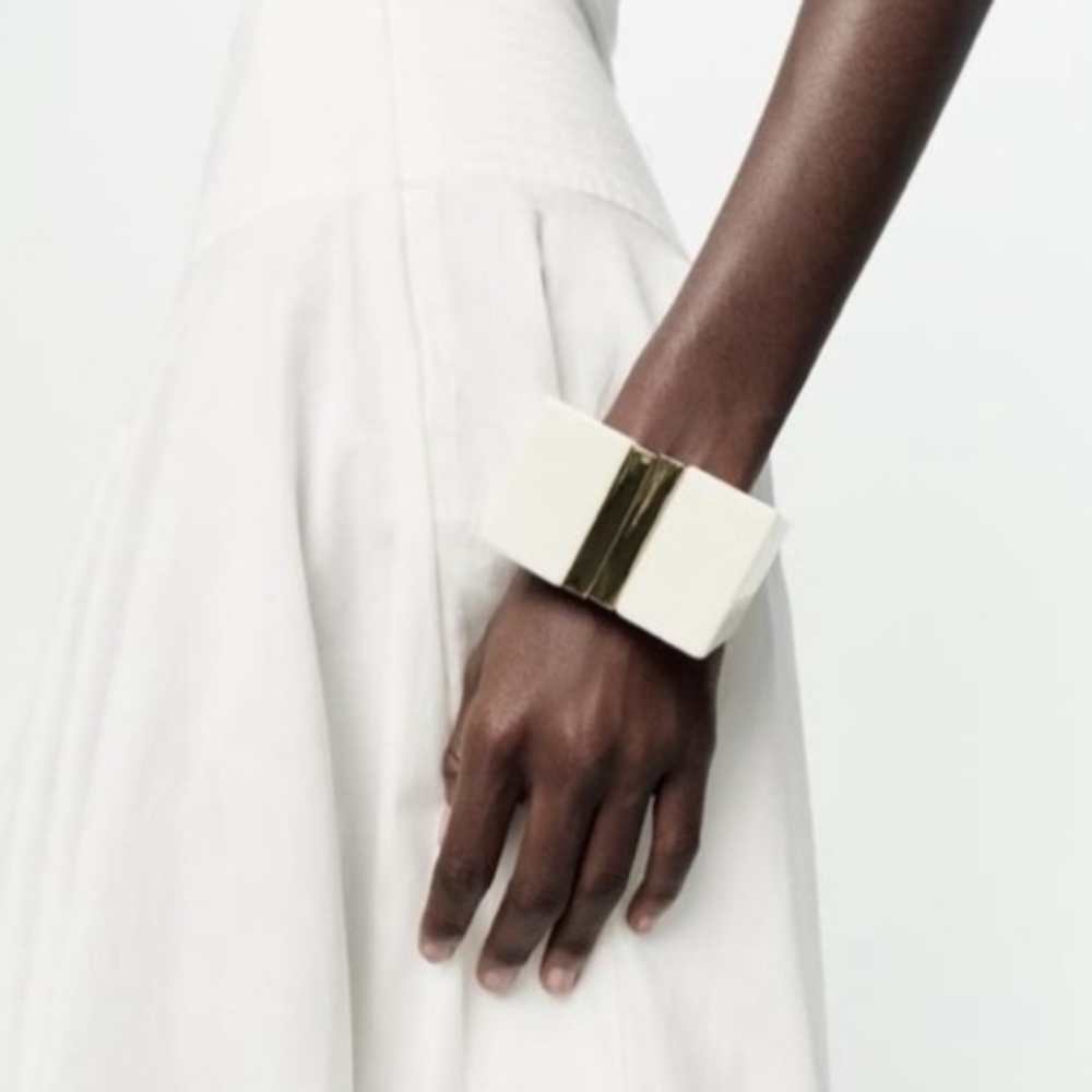 Zara Gold and Cream Bracelet
